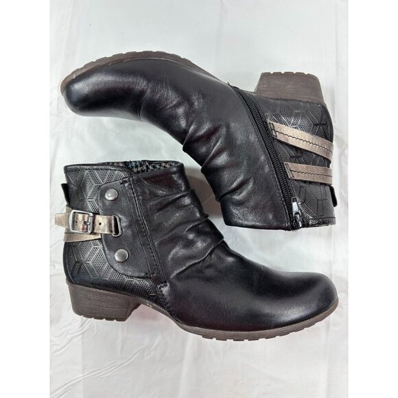 Rockport Cobb Hill Gratasha Black Leather Ankle Boots 9 - Picture 9 of 11